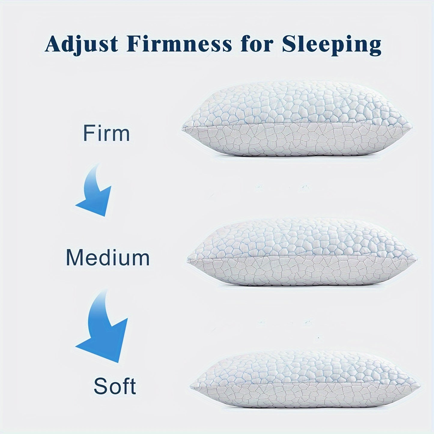 1pc Cooling Pillow with Adjustable Height & - Bed Pillow for Side/Back/Stomach Sleepers, Thermoregulating Technology, Removable & Washable Cover, Dual-Layer Cooling & Bamboo Rayon Side, Modern Bed Pillow for Hot Sleepers, All-Season Use, Machine