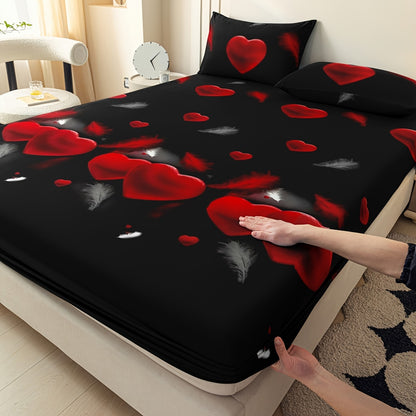 3pcs Printed Pattern Set for Bedroom/guest Room. Includes 1 Fitted Sheet and 2 Pillowcases. Does Not Include Inserts. Soft, Skin-friendly, Breathable, and Machine Washable
