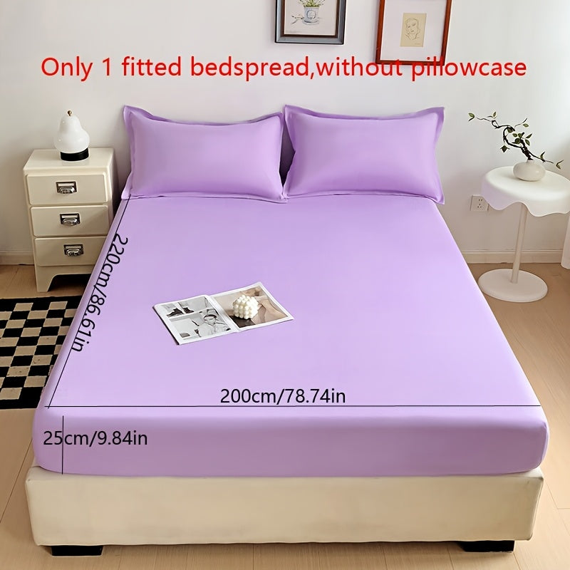 Solid Color Fitted Sheet, Soft, Skin-Friendly, and Breathable Bedding, Washable, Suitable for All Seasons, Hotel Mattress Protector. One Single Fitted Sheet, Pillowcases Not Included. Microfiber Brushed Finish Bed Sheet in Dark Blue