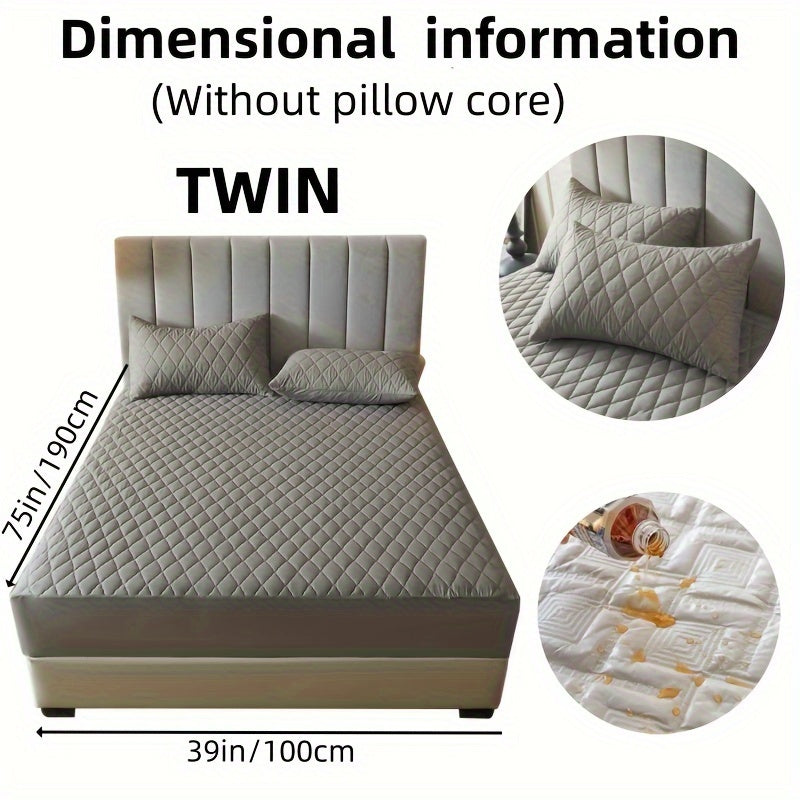 2/3pcs Two-Piece/Three-Piece Multi-Color Waterproof Fitted Sheet Set Waterproof Mattress Protector Fitted Sheet and Pillowcase Set Anti-slip Full Cover Protection Cover