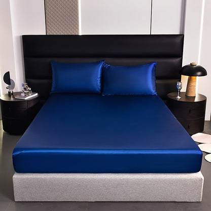 1 Luxurious Solid Satin Sheet for Soft and Comfortable Bedding - Ideal for Bedrooms and Guest Rooms