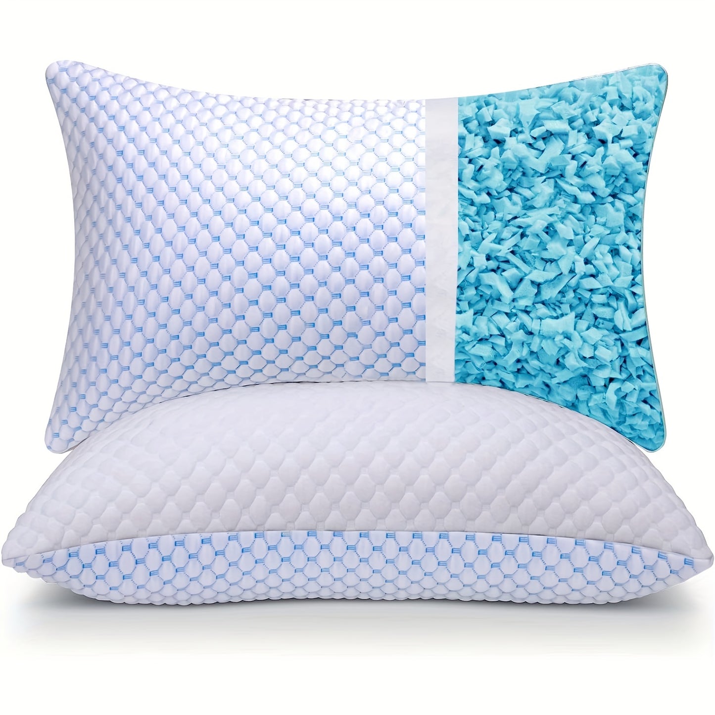 1pc Cooling Pillow, Adjustable Loft Bed Pillow for Sleeping, Ice Fabric And Soft Bamboo Rayon, Washable Removable Bed Pillow Cover Firm Or Soft Pillows for Side, Back, Stomach, Hot Sleepers