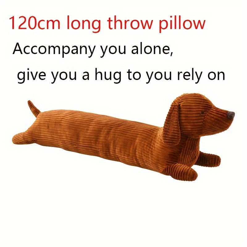 Soft And Durable Plush Pillow Shaped Like a Dachshund Dog, Perfect for Home Decor And As a Gift for Children, Measuring 47 Inches