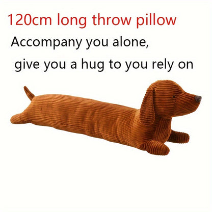 Soft And Durable Plush Pillow Shaped Like a Dachshund Dog, Perfect for Home Decor And As a Gift for Children, Measuring 47 Inches