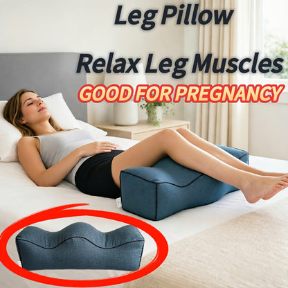 Wave Shaped Leg Lift Pillow for Treating Lower Back And Swelling - An Ergonomic Leg Pillow Suitable for Side And Supine Positions - Cooling Bamboo And Linen Cover - Essential Support for Pregnancy And Rest