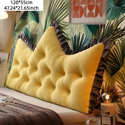 1pc Large Backrest Pillow, Bedside Pillow for Sofa Bed, Crown Shaped Backrest Cushion Pillow, Bedroom Supplies, Home Decor, Shaped Bed Backrest Pillow with Zipper Closure, Decorative Headboard And Tatami Support Cushion for Back Sleepers