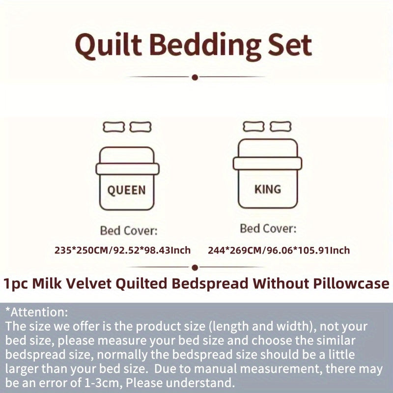1pc Princess Lace Quilted Bedspread - All-Season Soft Breathable Bed Cover with Ruffled Edges, Machine Washable Contemporary Bedding for Room, Dorm & Guest Room, Luxury Comforter Cover (No Pillowcase)