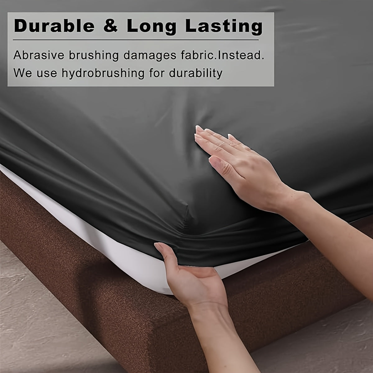 100% Microfiber Ultra-Soft 60"x80" Full/Queen Size Fitted Sheet, Fits Up to 14" Deep Pocket Mattress, Hotel Style Bedding Mattress Protector, Machine Washable, Fade-Resistant, Dark Gray