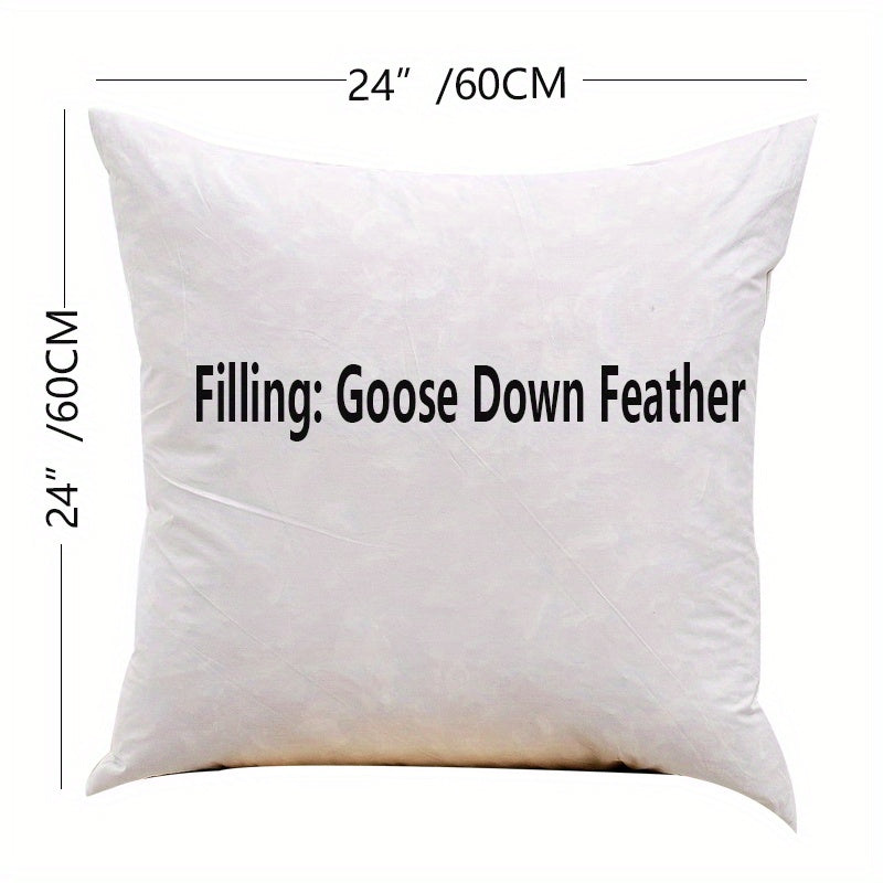 1pc Pure Down Feathers Pillow For Recliner, Bed Sofa Couch Decor, Square Pillow Home Decor