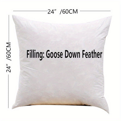 1pc Pure Down Feathers Pillow For Recliner, Bed Sofa Couch Decor, Square Pillow Home Decor
