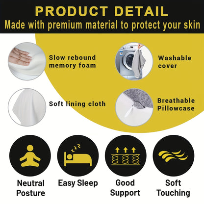 Knee Pillow Made of Memory Foam Designed for Side Sleepers, Providing Leg And Maintaining Knee Separation for Proper Alignment. It Features a Washable, Breathable Cooling Cover And Makes a Perfect Gift for Any Season