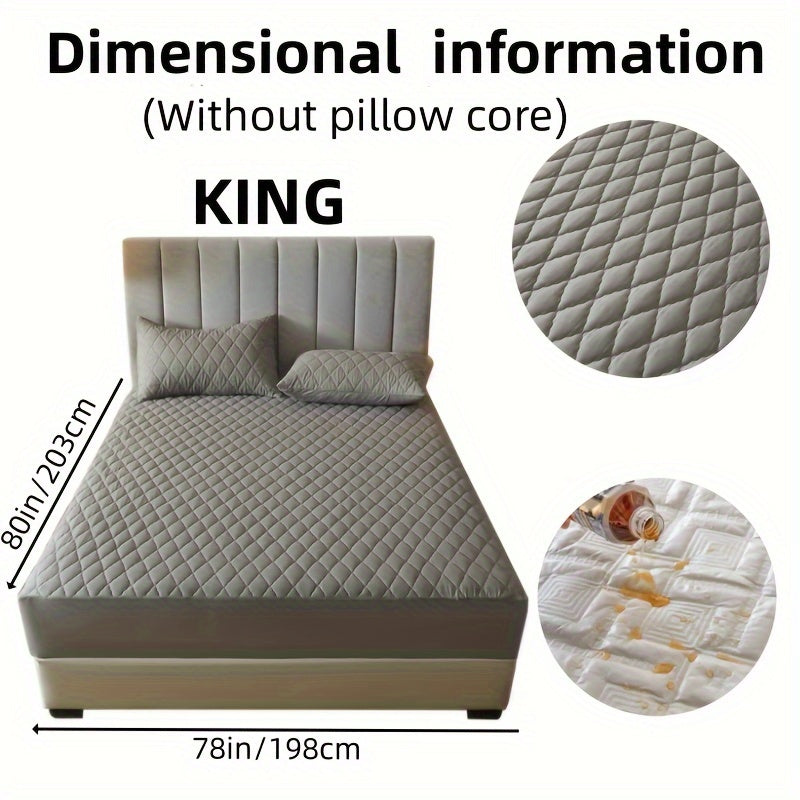 2/3pcs Two-Piece/Three-Piece Multi-Color Waterproof Fitted Sheet Set Waterproof Mattress Protector Fitted Sheet and Pillowcase Set Anti-slip Full Cover Protection Cover