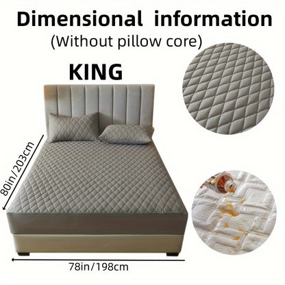 2/3pcs Two-Piece/Three-Piece Multi-Color Waterproof Fitted Sheet Set Waterproof Mattress Protector Fitted Sheet and Pillowcase Set Anti-slip Full Cover Protection Cover