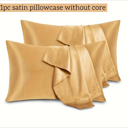 1pc Home Comfort Satin Pillowcase - Envelope Closure - Soft and Skin-Friendly