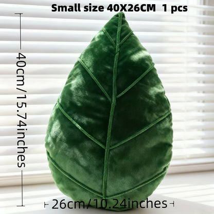 Leaf-Shaped Cushion Suitable for - Retro Botanical Decor Leaf Pillow with -Seamed Edges, Dry Only, Leaf Pillow for Sofa Bed Chair, Decorative Accent Piece 15.75x10.24inch