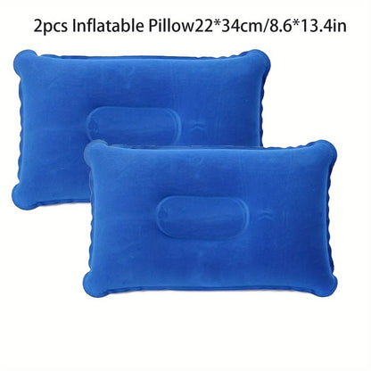 2 Inflatable Camping Pillows - Travel Square Neck Pillow, Lightweight Multifunctional, Portable Comfortable, Suitable for Office, Camping, Hiking, Car, Nap And Vacation