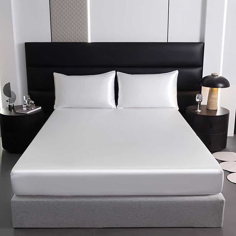 1 Luxurious Solid Satin Sheet for Soft and Comfortable Bedding - Ideal for Bedrooms and Guest Rooms
