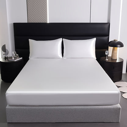 1 Luxurious Solid Satin Sheet for Soft and Comfortable Bedding - Ideal for Bedrooms and Guest Rooms