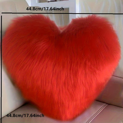 Nordic Style Long Plush Throw Pillow, Suitable for Sofa And Bed, Easy Modern Design with Heart-Shaped Trendy Pillow Including Insert