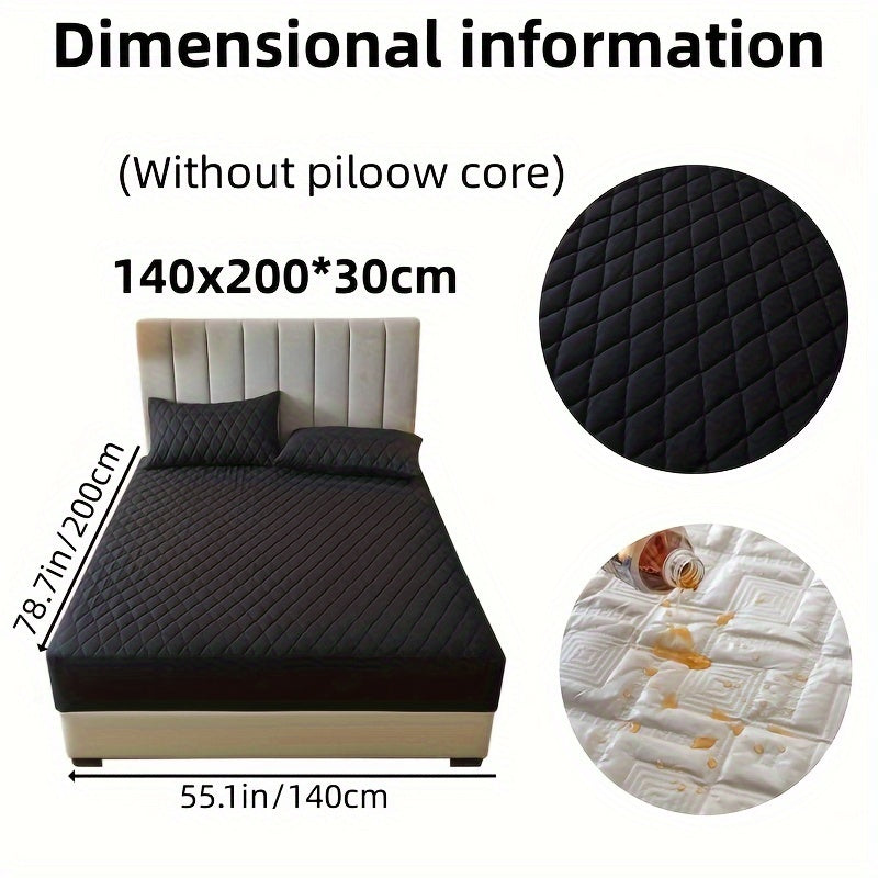 2/3pcs Two-Piece/Three-Piece Multi-Color Waterproof Fitted Sheet Set Waterproof Mattress Protector Fitted Sheet and Pillowcase Set Anti-slip Full Cover Protection Cover