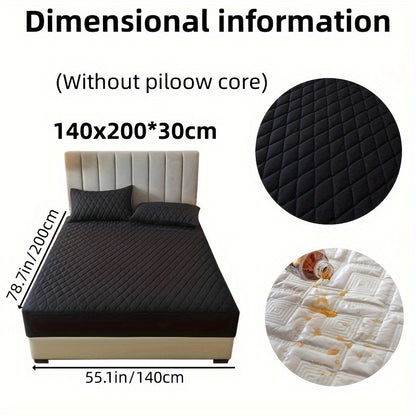 2/3pcs Two-Piece/Three-Piece Multi-Color Waterproof Fitted Sheet Set Waterproof Mattress Protector Fitted Sheet and Pillowcase Set Anti-slip Full Cover Protection Cover