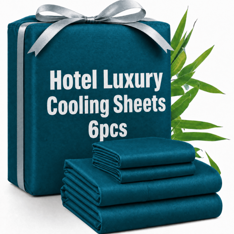 Queen Size Cooling Sheet Set for Kids & Dorm & Home & RVs, 6pcs Bedding Sets WithTop Sheet & Fitted Sheet & Sheets & Pillowcase & Sham Twin/Twinx/ Full/Queen/King Size, Durable & Long-Lasting, Easy Care, 16' Extra Deep Pocket, Father's Day Gift