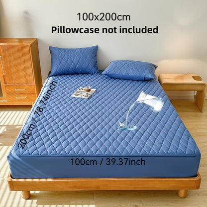 1pc Premium Ultra Soft Quilted Fitted Sheet, Liquid Resistant, Solid Color Mattress Protector, All Season for Bedroom Hotel Dorm Single And Double Beds (No Pillowcases)