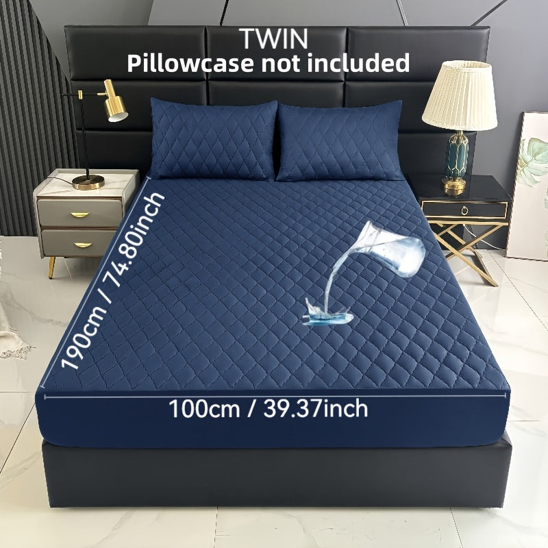 1pc Premium Ultra Soft Quilted Fitted Sheet, Liquid Resistant, Solid Color Mattress Protector, All Season for Bedroom Hotel Dorm Single And Double Beds (No Pillowcases)