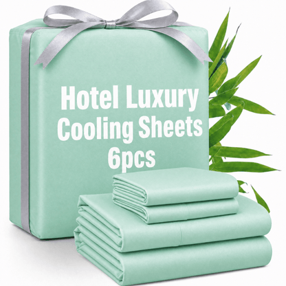 Queen Size Cooling Sheet Set for Kids & Dorm & Home & RVs, 6pcs Bedding Sets WithTop Sheet & Fitted Sheet & Sheets & Pillowcase & Sham Twin/Twinx/ Full/Queen/King Size, Durable & Long-Lasting, Easy Care, 16' Extra Deep Pocket, Father's Day Gift
