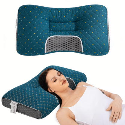 2-Pack Premium All-Season Neck Support Pillows, Breathable Sweat-Resistant Fabric, Ergonomic Contour for Side And Back Sleepers, Durable Non-Sag Core, Ideal for Bedroom, Living Room And Bedding Use
