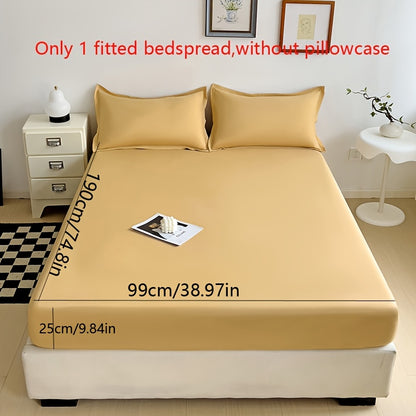 Solid Color Fitted Sheet, Soft, Skin-Friendly, and Breathable Bedding, Washable, Suitable for All Seasons, Hotel Mattress Protector. One Single Fitted Sheet, Pillowcases Not Included. Microfiber Brushed Finish Bed Sheet in Dark Blue