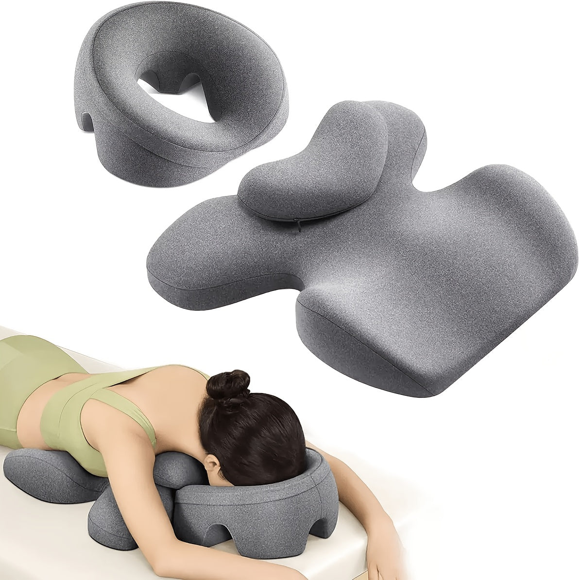 Multi-Functional Beauty Massage Pillow, Facial & Body SPA-Level Support, Contoured Anti-Slip, Soft Microfiber, Classic Design, Comfortable Neck, Back, and Chest Support, Ideal for Home or Salon, All-Season, Hand Wash Only, 200-250 g/㎡ Density