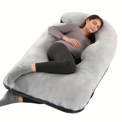 Pregnancy Pillow J Shaped Full Body Pillow with Velvet Cover, 60 Inches Maternity Pillow for Pregnant Women Back, Legs And Belly Support, As Halloween, Chrismas Gift
