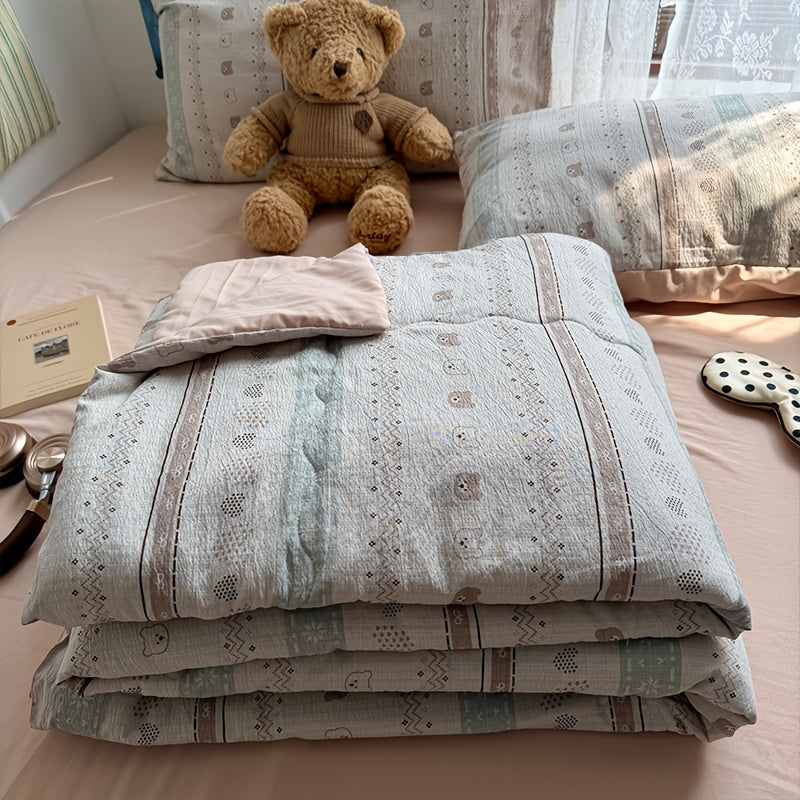 1pc, Bohemian Style Single Summer Quilt (Pillow Core And Pillowcase Not Included), Soft And Smooth Texture, Skin-Friendly And Comfortable, Breathable And Cool, Machine Washable, Suitable for Bedroom Decoration, Travel, Camping