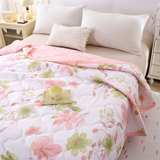 1pc New Comfortable Breathable Summer Quilt Air Conditioner Blanket, Delicate Touch, Soft And Comfortable, Vibrant Colors, Machine Washable