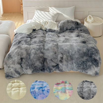 Ultra-Soft Long Plush Lamb Fleece Quilt, Thick Winter Bedding with Intricate Patterns, Machine Washable, Polyester Fabric, Contemporary Style, Warm and Cozy for All Seasons, Allseason Comforter | Luxurious Appearance | Plush Polyester Filling