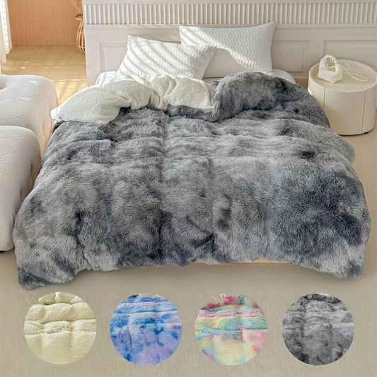 Ultra-Soft Long Plush Lamb Fleece Quilt, Thick Winter Bedding with Intricate Patterns, Machine Washable, Polyester Fabric, Contemporary Style, Warm and Cozy for All Seasons, Allseason Comforter | Luxurious Appearance | Plush Polyester Filling
