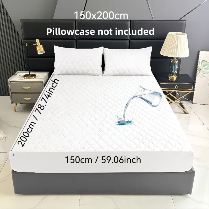 1pc Premium Ultra Soft Quilted Fitted Sheet, Liquid Resistant, Solid Color Mattress Protector, All Season for Bedroom Hotel Dorm Single And Double Beds (No Pillowcases)