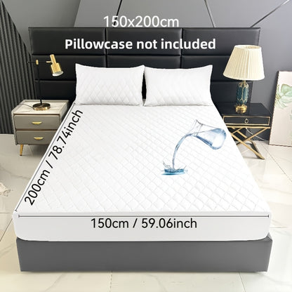 1pc Premium Ultra Soft Quilted Fitted Sheet, Liquid Resistant, Solid Color Mattress Protector, All Season for Bedroom Hotel Dorm Single And Double Beds (No Pillowcases)