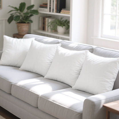 Whonline 4pcs/6pcs Premium Throw Pillow Insert, 18*18in/20*20in, Soft & Durable Polyester, Classic Style, Machine Washable, Polyester Fiber Filling, All-Season, No Printing, Multipurpose for Sofa, Bed, and Holiday Decor
