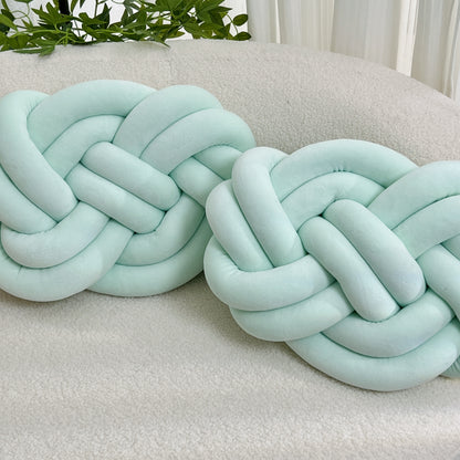 2pcs Knot Pillow Ball 15.75" Soft Plush Decorative Throw Pillow Floor Cushion, Knotted Ring Shape Cushion Dorm Room Decor Household Throw Knot Decorative Cushion for Bed Living Room