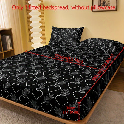 1pc Brushed Fitted Sheet, Soft Comfortable Geometric Pattern Bedding Fitted Sheet, for Bedroom, Guest Room, with Deep Pocket, Fitted Bed Sheet Only, Without Pillowcase