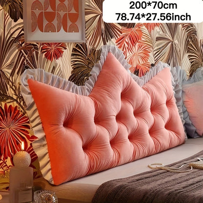 1pc Large Backrest Pillow, Bedside Pillow for Sofa Bed, Crown Shaped Backrest Cushion Pillow, Bedroom Supplies, Home Decor, Shaped Bed Backrest Pillow with Zipper Closure, Decorative Headboard And Tatami Support Cushion for Back Sleepers