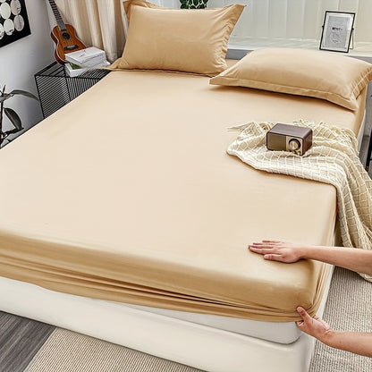 3pcs Ultra Soft Breathable Fitted Sheet Set (1 Fitted Sheet And 2 Pillowcases) Ideal for Bedroom And Guest Room Hotel Bedding, Used All Seasons