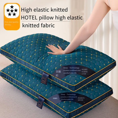 2 Luxury Quality Pillows - Deep Sleep Neck Support, High-Density Non-Sagging All-Season Covers, Vacuum Compressed Packaging, Home Comfort, Designed for Bedding Enthusiasts, Quick Rebound, Soft and Comfortable, Bedroom Relaxation, Modern Sleep